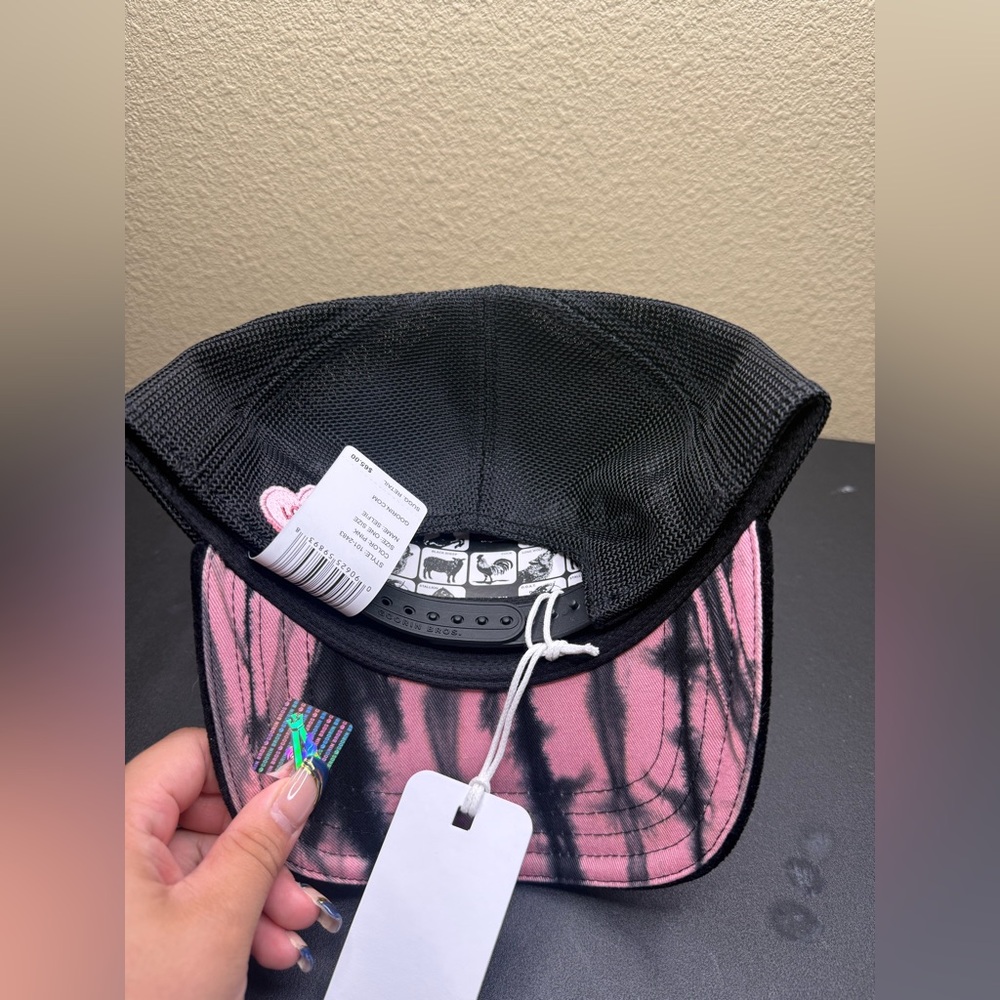 Goorin Bros “SOLO” Flamingo Pink Tie Dye Trucker Hat Snapback NWT Rare - Picture 3 of 4